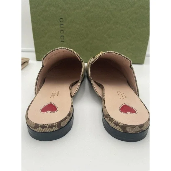 Gucci Princetown Horsebit Jumbo GG Flats Loafer Slip Sandal Mule Slides 37 - Picture 10 of 12
